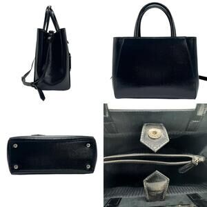 Fendi Toujours patent bag shoulder handbag leather black silver